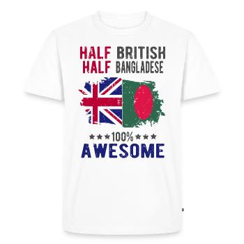 Half British Half Bangladeshi - Men's Premium Organic T-Shirt - white - Front - Nico (187cm)