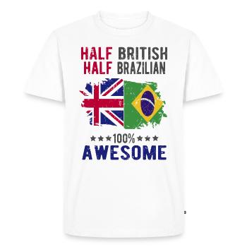 Moitié britannique moitié brésilien - T-shirt Premium bio Homme - blanc - Devant - Nico (187cm)