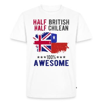 Moitié britannique moitié chilien - T-shirt Premium bio Homme - blanc - Devant - Nico (187cm)