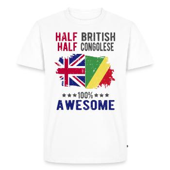 Half British Half Congolese - Men's Premium Organic T-Shirt - white - Front - Nico (187cm)