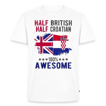 Half British Half Croat - Men's Premium Organic T-Shirt - white - Front - Nico (187cm)