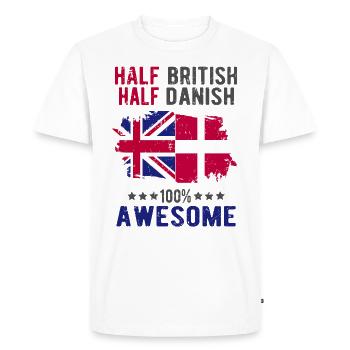 Moitié britannique moitié danois - T-shirt Premium bio Homme - blanc - Devant - Nico (187cm)
