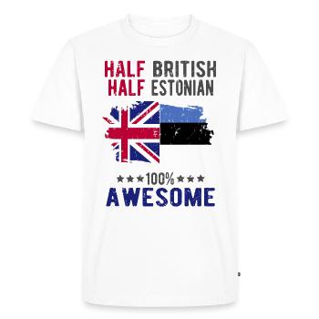 Moitié britannique moitié estonien - T-shirt Premium bio Homme - blanc - Devant - Nico (187cm)
