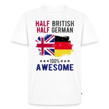 Moitié britannique moitié allemand - T-shirt Premium bio Homme - blanc - Devant - Nico (187cm)