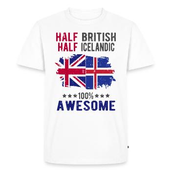 Moitié britannique moitié islandais - T-shirt Premium bio Homme - blanc - Devant - Nico (187cm)