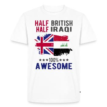 Half British Half Iraki - Men's Premium Organic T-Shirt - white - Front - Nico (187cm)