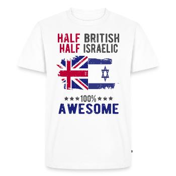 Half British Half Isreali - Men's Premium Organic T-Shirt - white - Front - Nico (187cm)