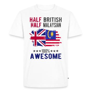 Moitié britannique moitié malaisien - T-shirt Premium bio Homme - blanc - Devant - Nico (187cm)