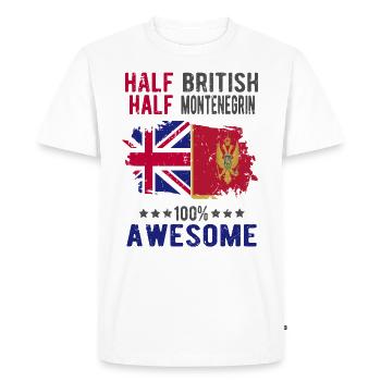 Half British Half Montenegrin - Men's Premium Organic T-Shirt - white - Front - Nico (187cm)