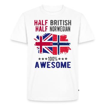 Half British Half Norwegian - Men's Premium Organic T-Shirt - white - Front - Nico (187cm)
