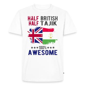 Moitié britannique moitié tadjik - T-shirt Premium bio Homme - blanc - Devant - Nico (187cm)
