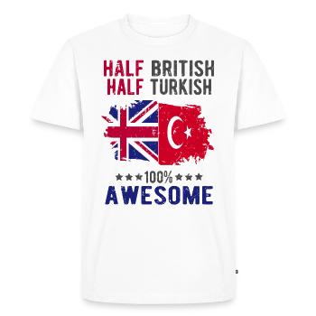 Half British Half Turk - Men's Premium Organic T-Shirt - white - Front - Nico (187cm)