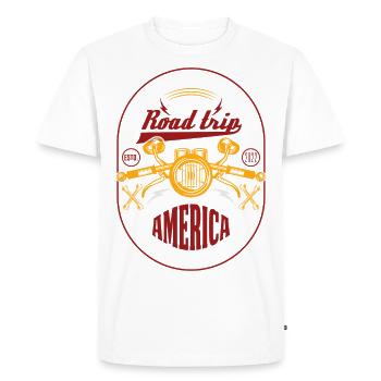 Road Trip Moto - T-shirt Premium bio Homme - blanc - Devant - Nico (187cm)
