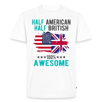 Moitié américain moitié britannique - T-shirt Premium bio Homme - blanc - Devant - Nico (187cm)