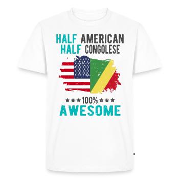Half American, half Congolese - Men's Premium Organic T-Shirt - white - Front - Nico (187cm)
