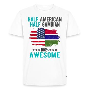 Mi-Américain, mi-Gambien - T-shirt Premium bio Homme - blanc - Devant - Nico (187cm)