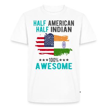 Half American Half Indian - Men's Premium Organic T-Shirt - white - Front - Nico (187cm)