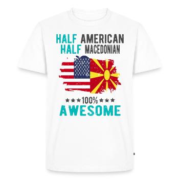 Half American Half Macedonian - Men's Premium Organic T-Shirt - white - Front - Nico (187cm)