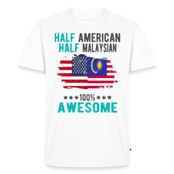 Moitié américain moitié malaisien - T-shirt Premium bio Homme - blanc - Devant - Nico (187cm)