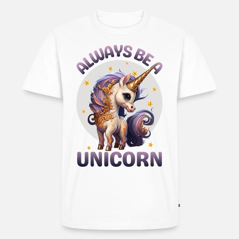 Sei immer ein Einhorn - Männer Premium Bio T-Shirt - Weiß