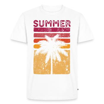 Summer retro sunset surfer - Men's Premium Organic T-Shirt - white - Front - Nico (187cm)