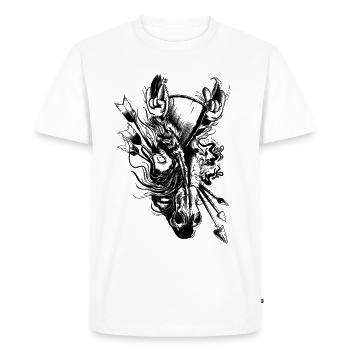 L’âne à bascule - T-shirt Premium bio Homme - blanc - Devant - Nico (187cm)