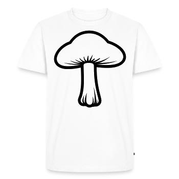 mushroom - Men's Premium Organic T-Shirt - white - Front - Nico (187cm)