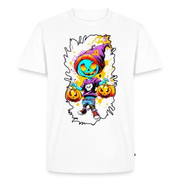 Jack o Lanterne 02 - T-shirt Premium bio Homme - blanc - Devant - Nico (187cm)