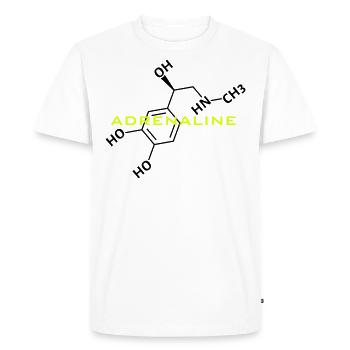 Formule structurelle d’adrénaline - T-shirt Premium bio Homme - blanc - Devant - Nico (187cm)