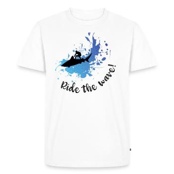 Surfez sur la vague ! - T-shirt Premium bio Homme - blanc - Devant - Nico (187cm)