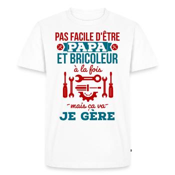 Papa bricoleur 2 - T-shirt Premium bio Homme - blanc - Devant - Nico (187cm)