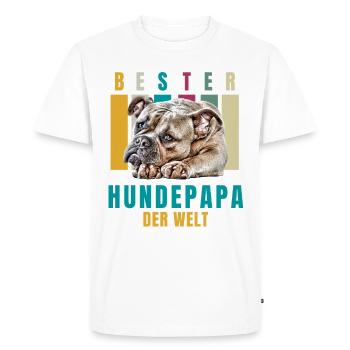 BEST DOG DAD Bulldog Dog Dogs Old English - Men's Premium Organic T-Shirt - white - Front - Nico (187cm)