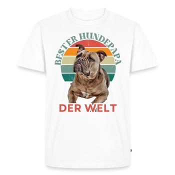 BEST DOG DAD Bulldog Dog Dogs Old English - Men's Premium Organic T-Shirt - white - Front - Nico (187cm)