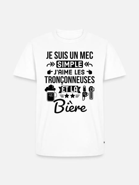 Menuiserie et bière - T-shirt Premium bio Homme - blanc