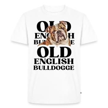 OLD ENGLISH BULLDOG Chien Chiens Bouledogue - T-shirt Premium bio Homme - blanc - Devant - Nico (187cm)
