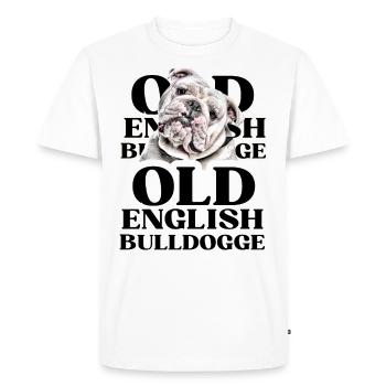 OLD ENGLISH BULLDOG Chien Chiens Bouledogue - T-shirt Premium bio Homme - blanc - Devant - Nico (187cm)