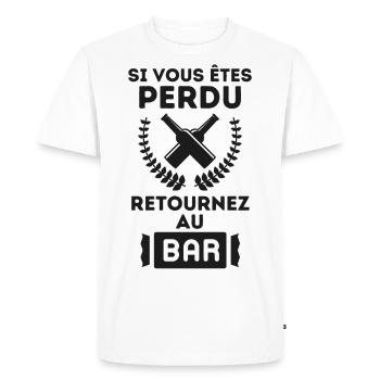 Humour bar picole - T-shirt Premium bio Homme - blanc - Devant - Nico (187cm)