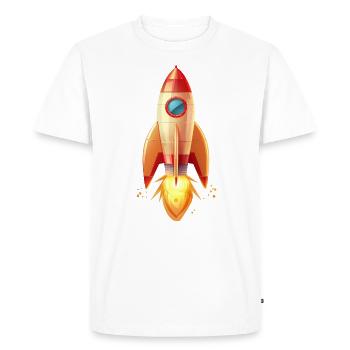 Lancements de fusées rétro en illustration bidimensionnelle - T-shirt Premium bio Homme - blanc - Devant - Nico (187cm)