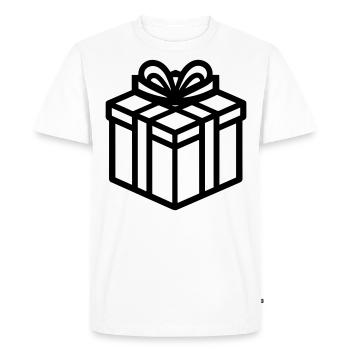 Petite boite cadeau - T-shirt Premium bio Homme - blanc - Devant - Nico (187cm)