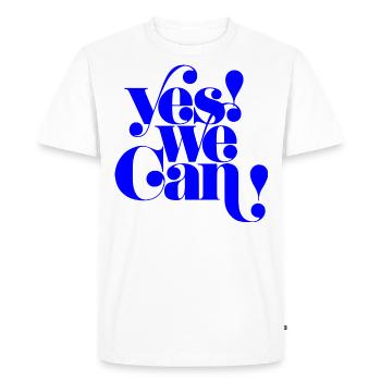 Yes We Can, Citation de la déclaration de motivation - T-shirt Premium bio Homme - blanc - Devant - Nico (187cm)
