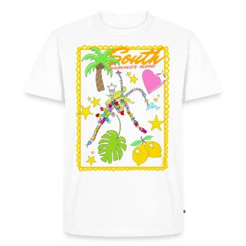 South Summer mood, Grigri breloque colorébdu sud - T-shirt Premium bio Homme - blanc - Devant - Nico (187cm)