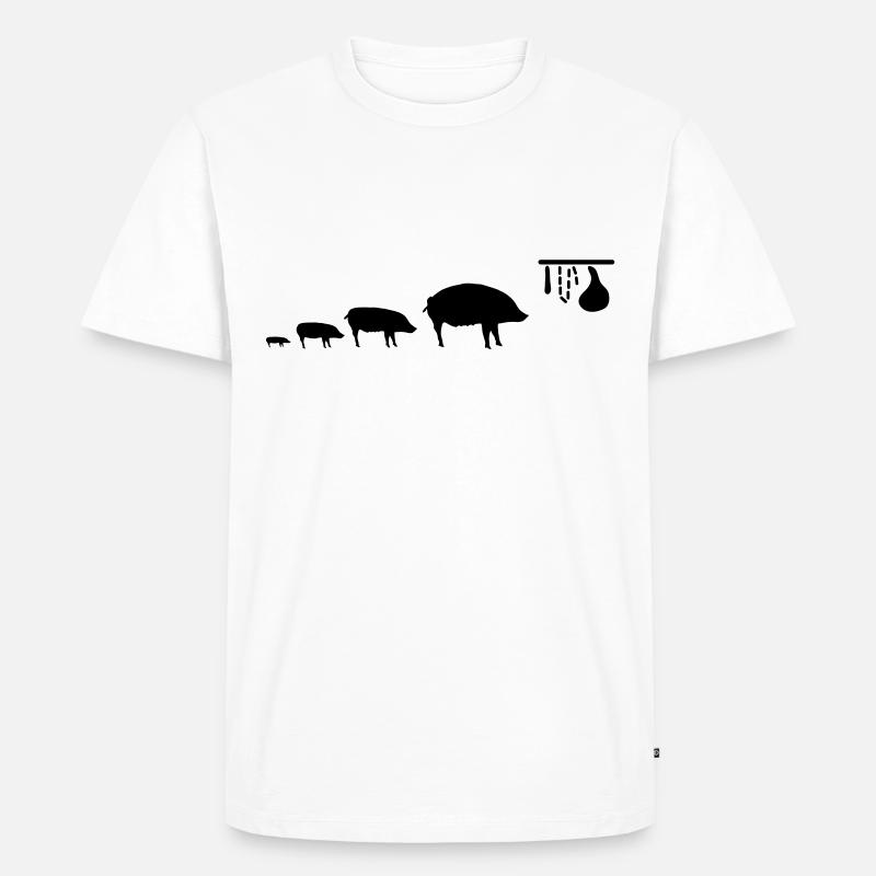 pig_evolution - Men's Premium Organic T-Shirt - white