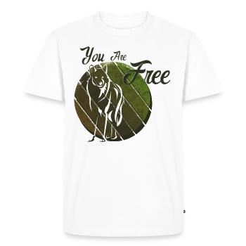 Vous êtes free wolf - T-shirt Premium bio Homme - blanc - Devant - Nico (187cm)