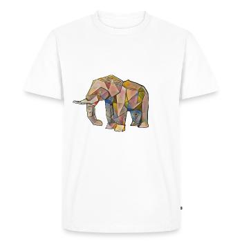 Geometric abstract elephant in the style of Picasso - Men's Premium Organic T-Shirt - white - Front - Nico (187cm)