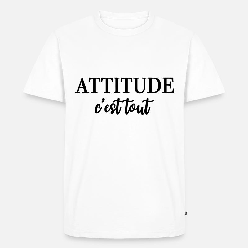 ATTITUDE c'est tout - Männer Premium Bio T-Shirt - Weiß