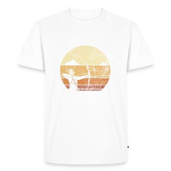 Arc de tir à l'arc rétro - T-shirt Premium bio Homme - blanc - Devant - Nico (187cm)
