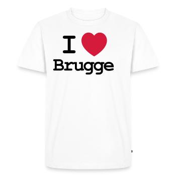 J'aime Bruges - T-shirt Premium bio Homme - blanc - Devant - Nico (187cm)