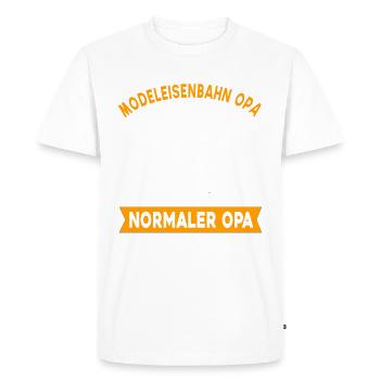 Grand-père grand-père modéliste modèle de chemin de fer cadeau - T-shirt Premium bio Homme - blanc - Devant - Nico (187cm)