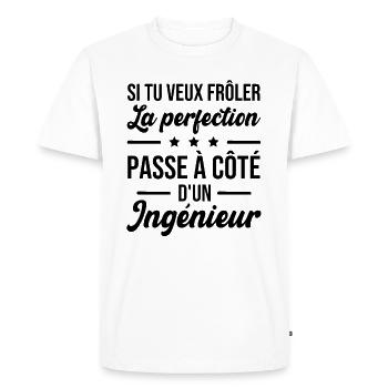 Humour Cadeau Pour Ingénieur - T-shirt Premium bio Homme - blanc - Devant - Nico (187cm)