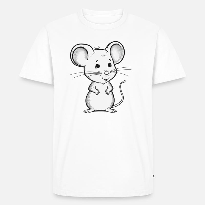 Tiny Mouse - Cute and Curious - Männer Premium Bio T-Shirt - Weiß